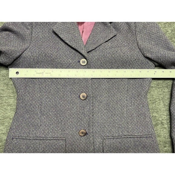 Hillard & Hanson Coat Women’s 4 Purple Tweed Wool Preppy Classic Workcore - Picture 8 of 11